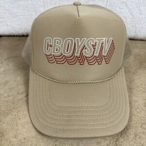 Cboystv Otto Brand Beige Trucker SnapBack Hat